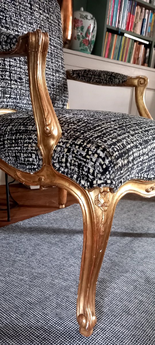 Pair Of Louis XV Armchairs - à La Reine-photo-6