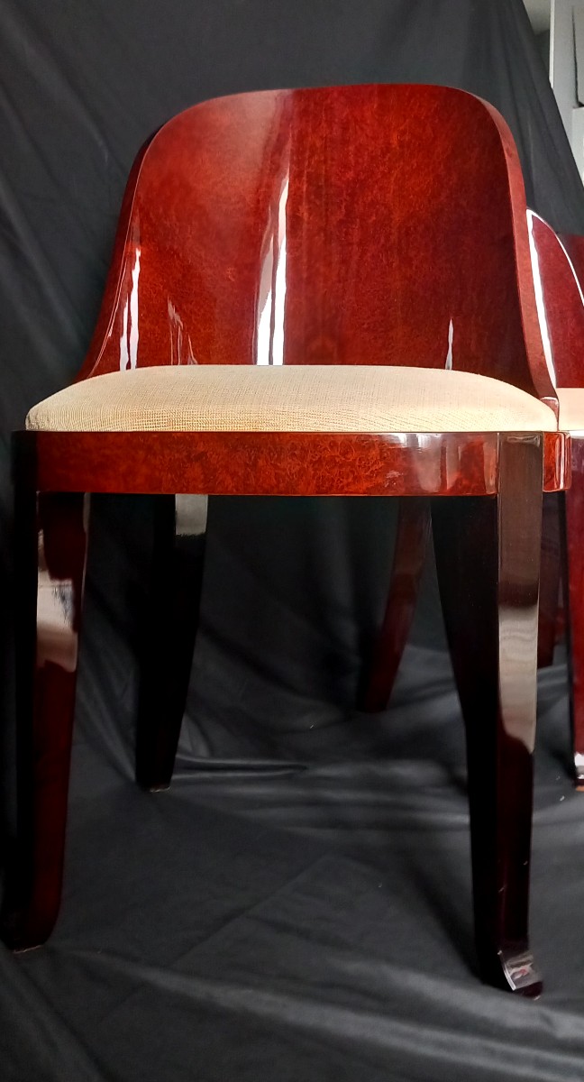 Série de 4 chaises gondoles – Art Déco – Dans le goût d'Émile-Jacques Ruhlmann-photo-1