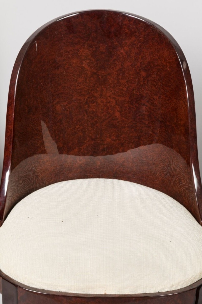 Série de 4 chaises gondoles – Art Déco – Dans le goût d'Émile-Jacques Ruhlmann-photo-8