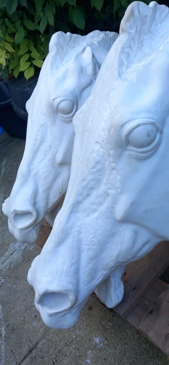 Quadrige de Séléné – Suite Monumentale de 4 Têtes de Chevaux du Parthénon-photo-5