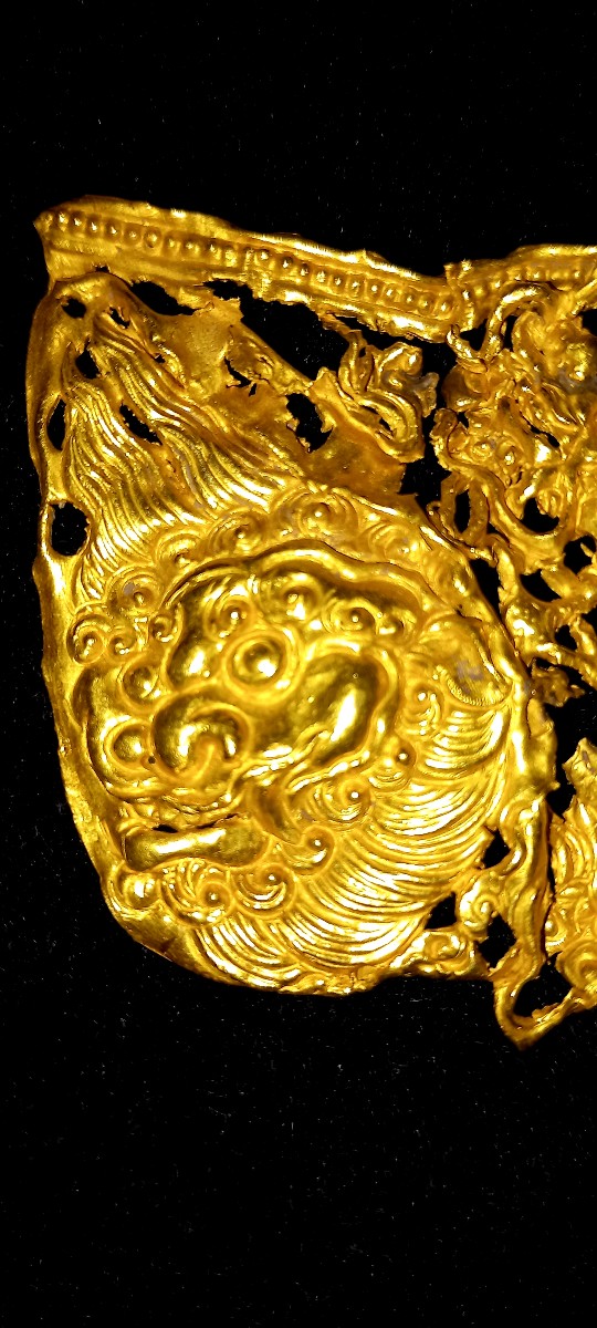 Fragment Au Dragon – Dynastie Ming – Période Xuande – Or 22 Carats-photo-2