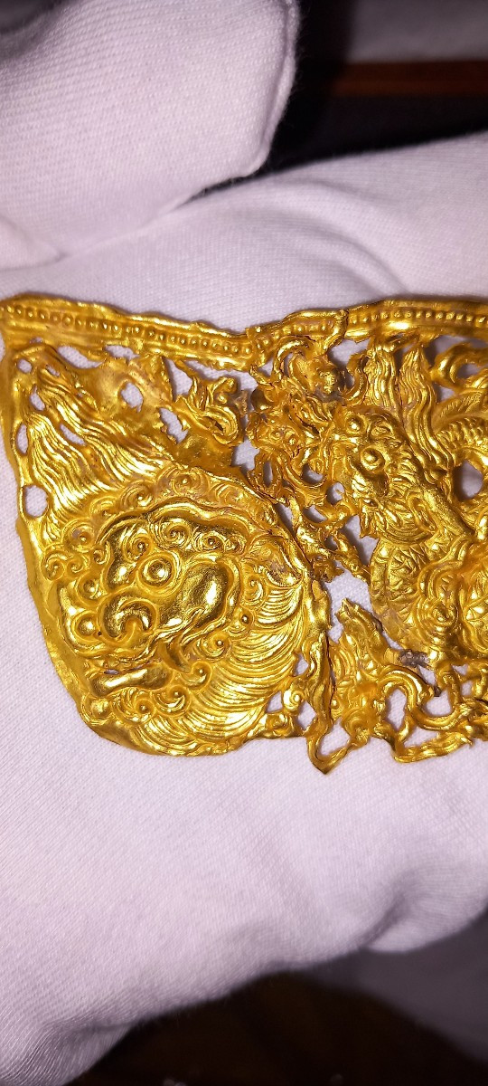 Fragment Au Dragon – Dynastie Ming – Période Xuande – Or 22 Carats-photo-4