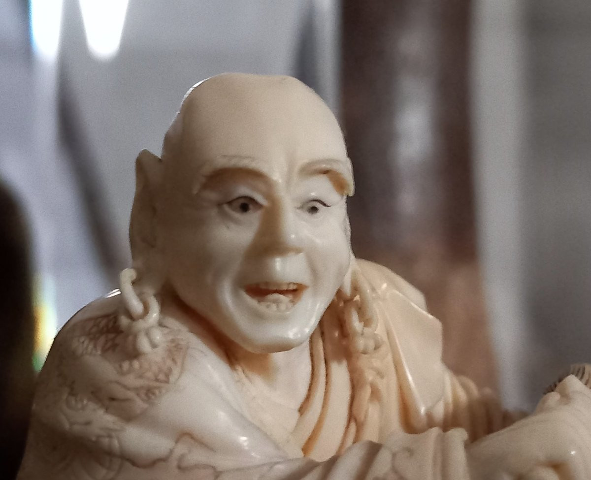 Ivory Okimono – The Rakan And The Hossu – Japan, Meiji Period (1868–1920)-photo-2