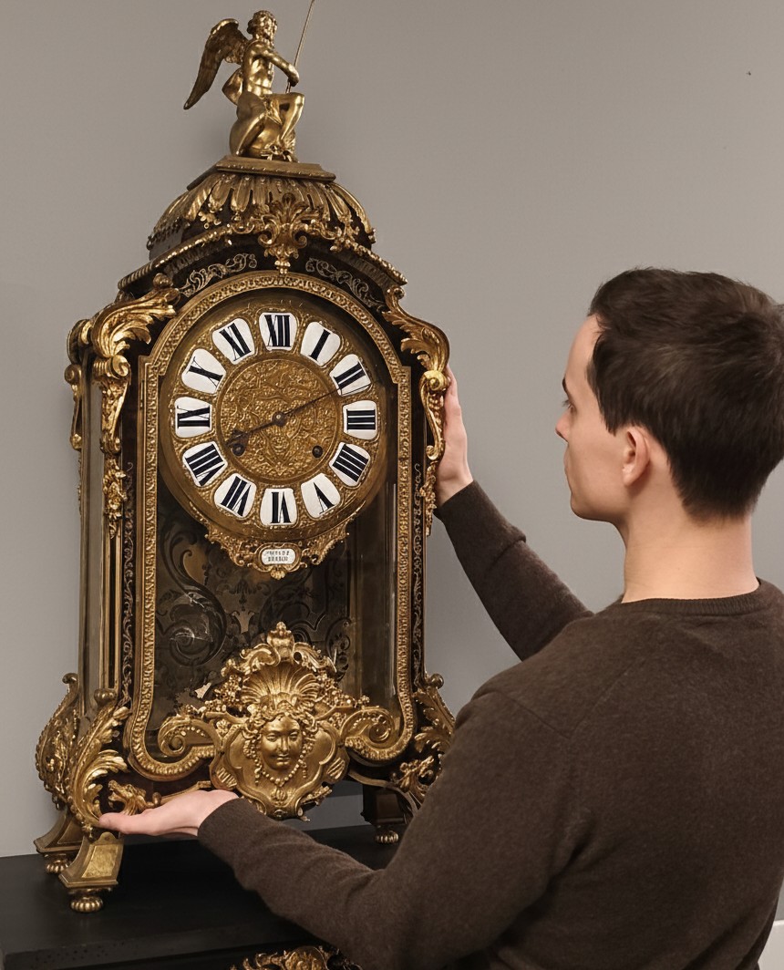 Important Cartel Louis XIV-régence – Attribué Aux Ateliers Boulle Fils – Vers 1710-1720-photo-6