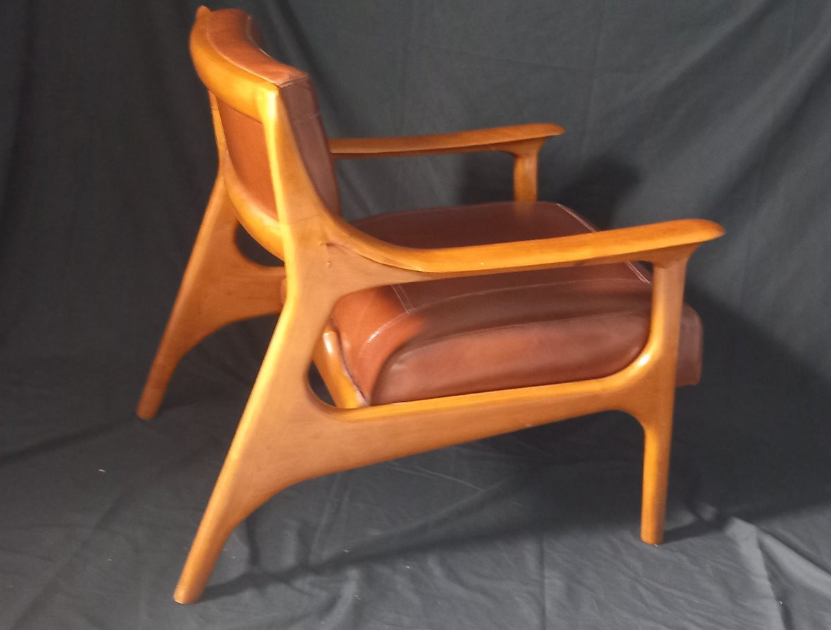 Fauteuil vintage-  Style 1960-1970 Scandinave-photo-2