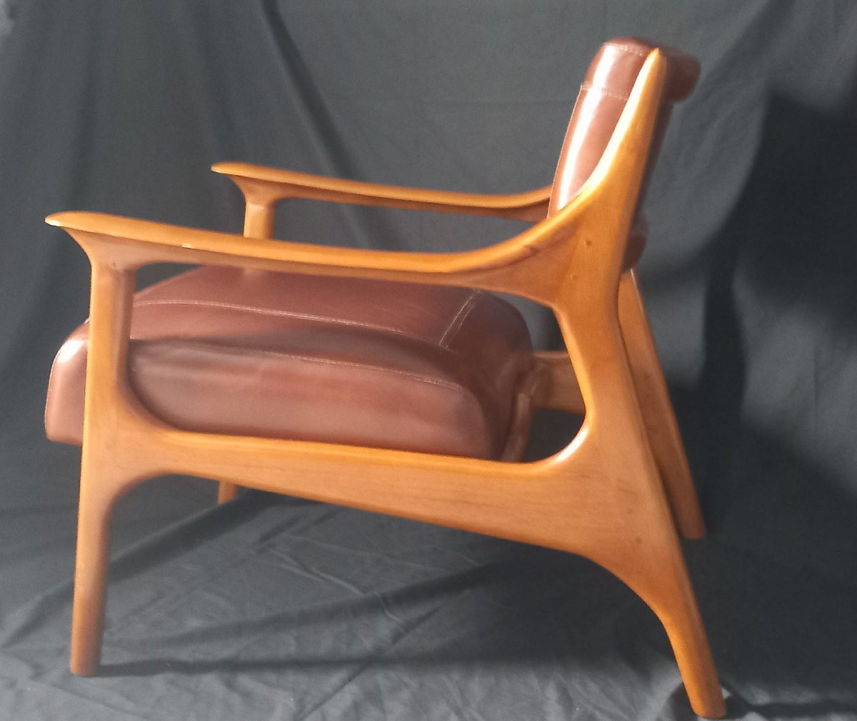 Fauteuil vintage-  Style 1960-1970 Scandinave-photo-4
