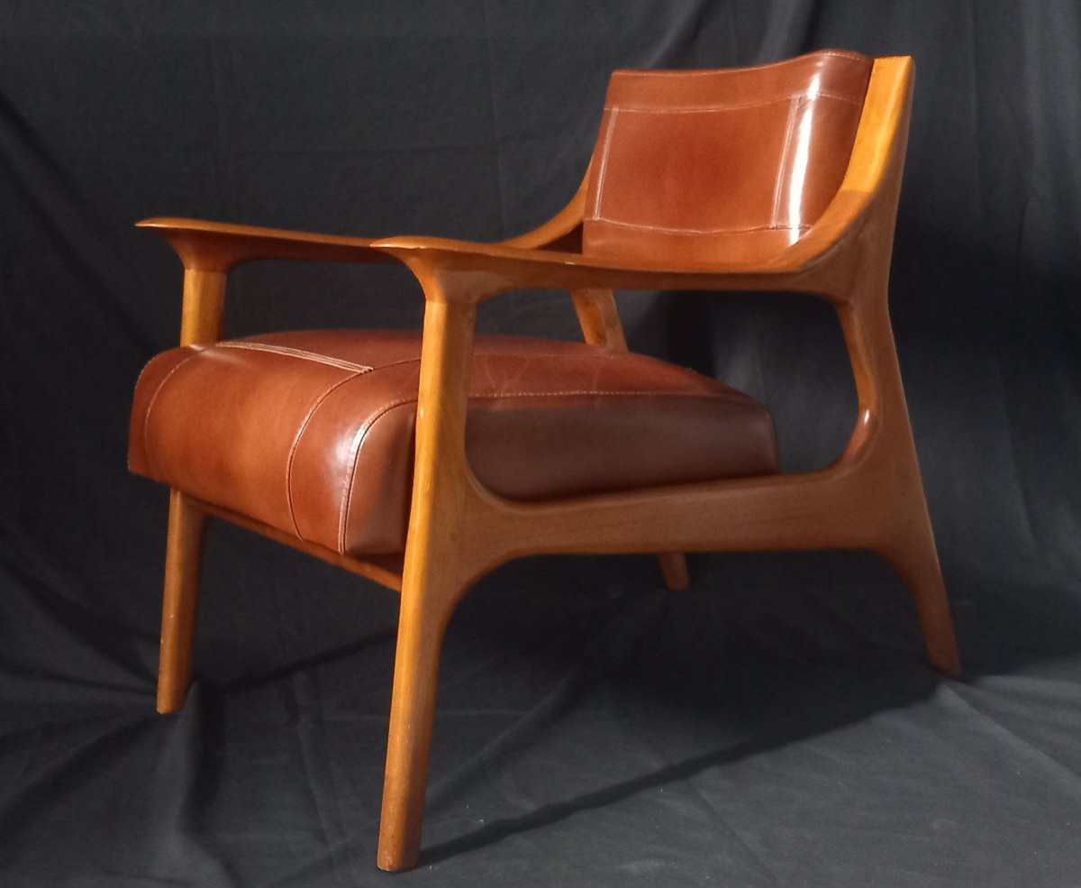 Fauteuil vintage-  Style 1960-1970 Scandinave-photo-5