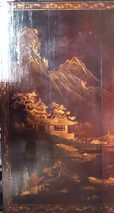 Panneau de laque de chine  , goût Maison Jansen-photo-2