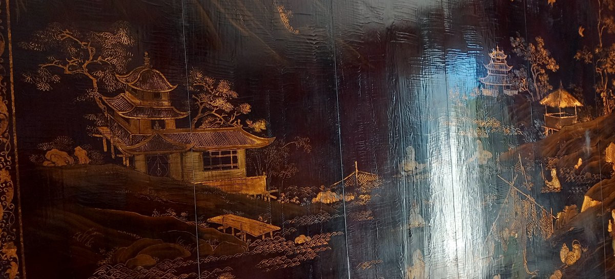 Chinese Lacquer Panel, Maison Jansen Taste-photo-4