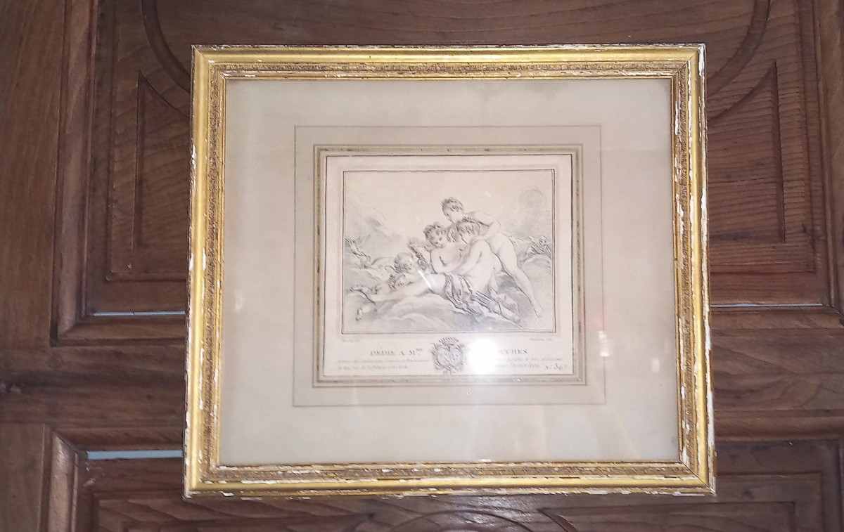Engraving "the Three Graces" By Demarteau - After François Boucher