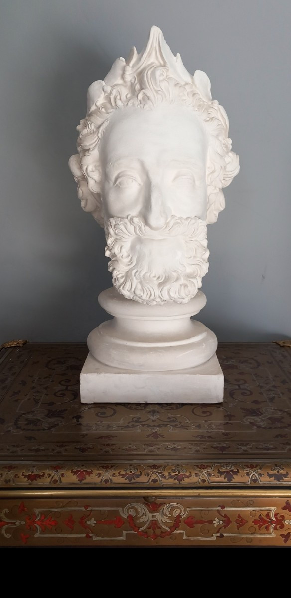 Buste du roi Henri IV en empereur romain d'après Mathieu Jacquet.