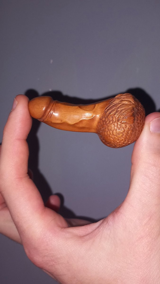 Okimono - Carved Wood Penis - Fertility Cult (engimono) - Japan-photo-1