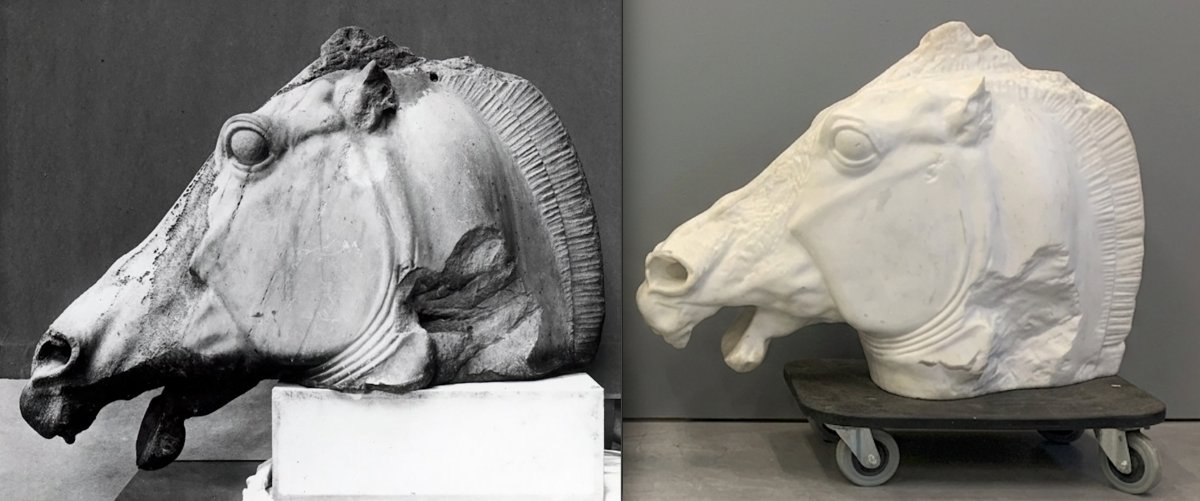 Horse Head From The Quadriga Of Selene – Parthenon – G. Ulderigo Workshop – Marble-photo-4