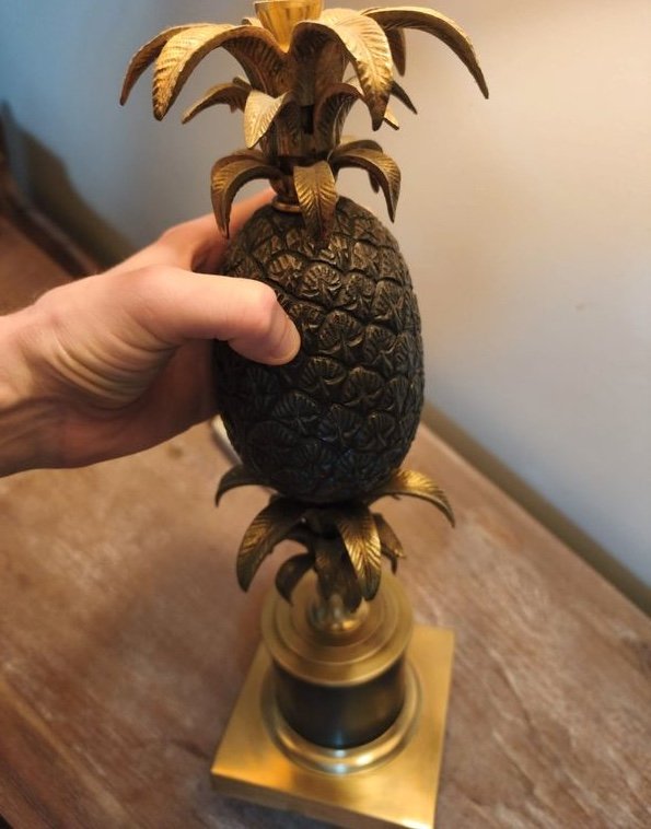 Lampe en bronze " Ananas" vers 1960-1970 - Goût Maison Charles -photo-4