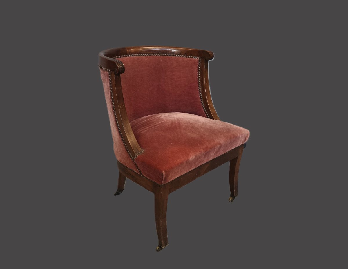 Walnut Gondola Armchair, Early 19th Century—directoire–empire 