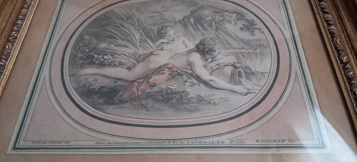 Paire de gravures par Demarteau d'après François Boucher-photo-1