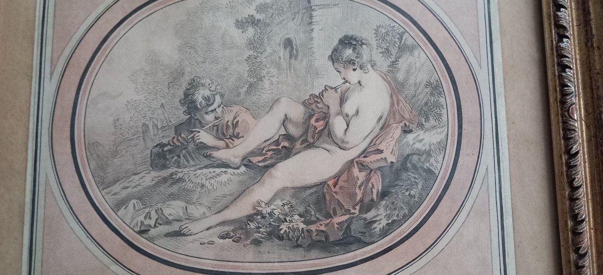 Paire de gravures par Demarteau d'après François Boucher-photo-3