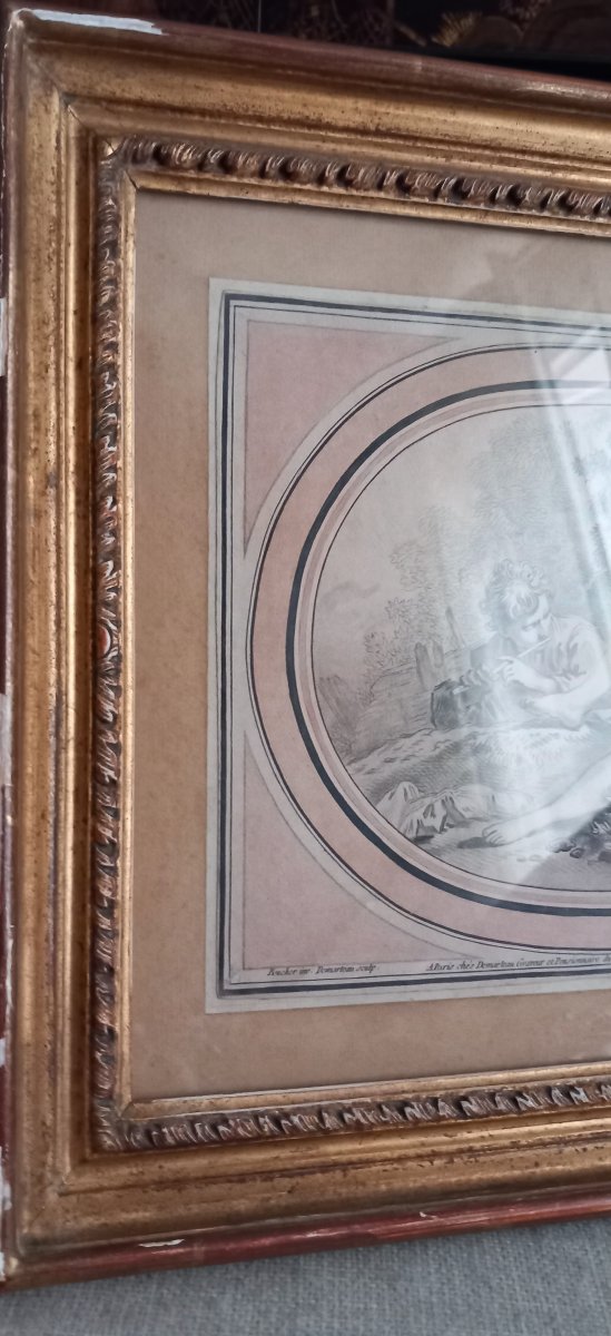 Paire de gravures par Demarteau d'après François Boucher-photo-5