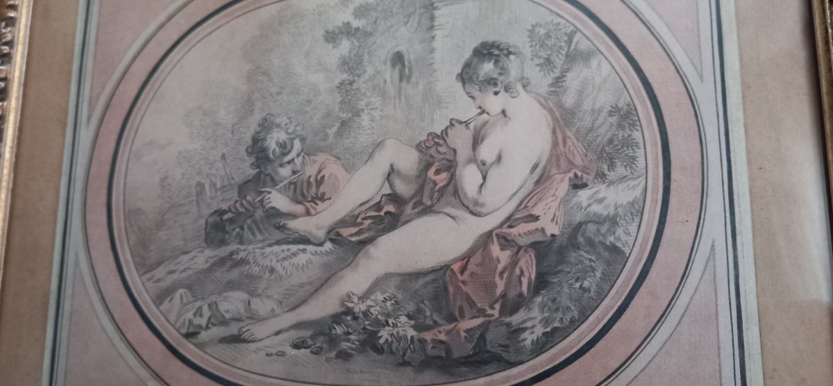 Paire de gravures par Demarteau d'après François Boucher-photo-7