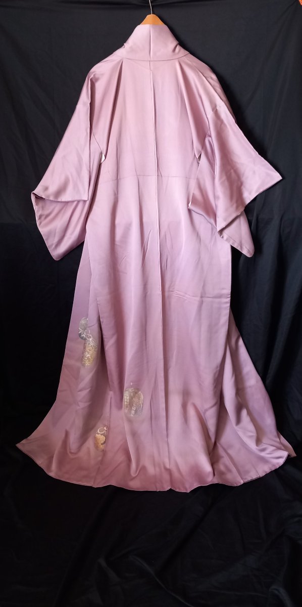 Kimono en Soie Mauve Poudré – Japon- xx-photo-2