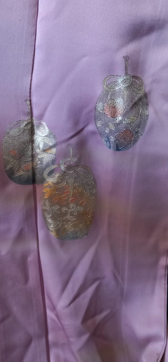 Kimono en Soie Mauve Poudré – Japon- xx-photo-1