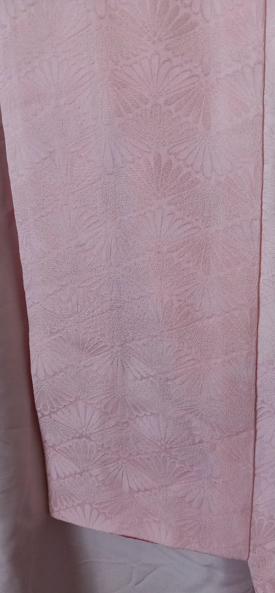 Kimono d'Hiver en Soie Damassée (Awase) Rose Dragée et Fuchsia – Japon, XXe Siècle-photo-4