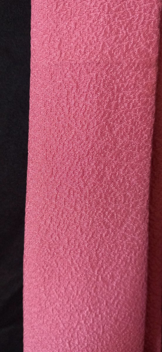 Ceinture Traditionnelle Japonaise (Obijime) en Soie Crêpée – Rose Corail-photo-2