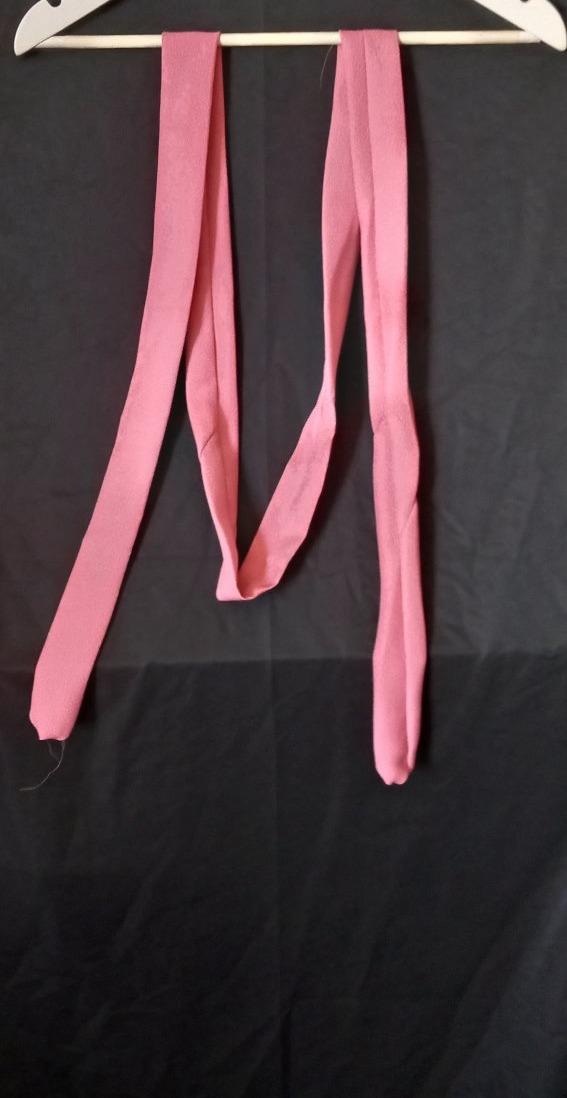 Ceinture Traditionnelle Japonaise (Obijime) en Soie Crêpée – Rose Corail