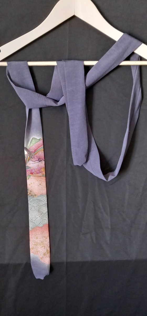 Ceinture de Kimono (Obijime) à Décor Littéraire – "Le Dit du Genji"-photo-2