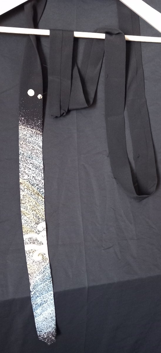 Kimono Sash (obijime) With Stylized Wave Design-photo-2