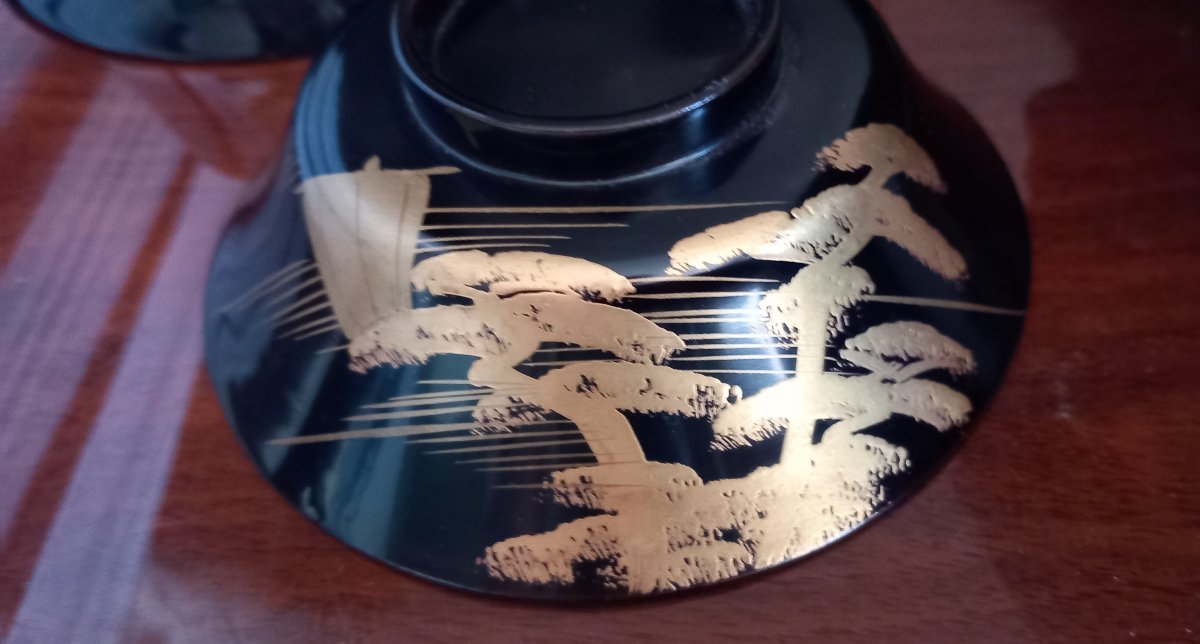 Taisho-period Japanese Lacquered Miso Soup Bowl -photo-2