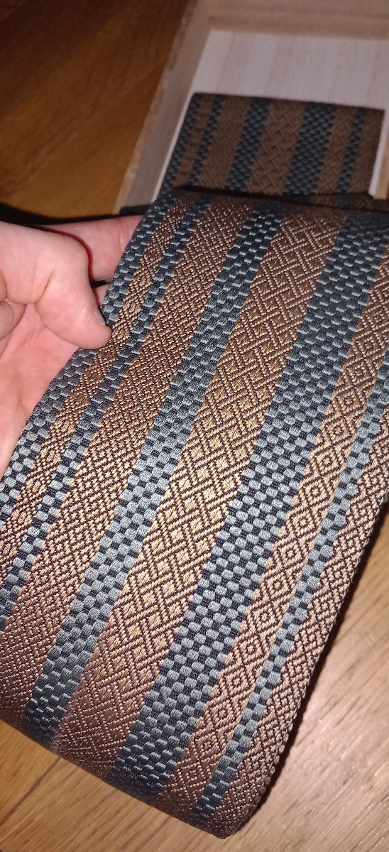 Ceinture Obi Homme Japonaise - 100  \% Soie - Artisanat Hakata-ori-photo-2