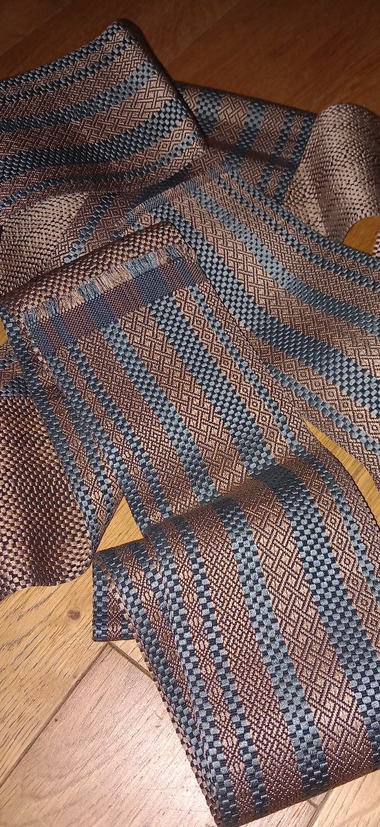 Ceinture Obi Homme Japonaise - 100  \% Soie - Artisanat Hakata-ori-photo-4