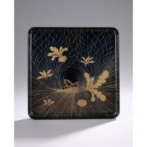 Japanese Lacquerware Tray “autumn”, Shōwa Period