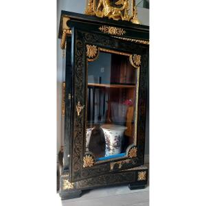 Meuble vitrine marqueterie Boulle -Style Louis XIV - époque XIX 
