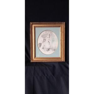 Portrait au pastel et pierre noire, circa 1780-1790- Période Louis XVI