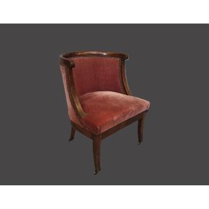 Walnut Gondola Armchair, Early 19th Century—directoire–empire