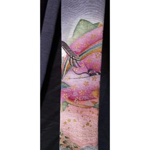 Kimono Sash (obijime) With Literary Motifs – "the Tale Of Genji"
