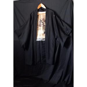 Haori—men's Black Silk Kimono 