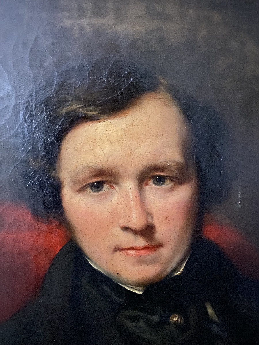 Portrait de gentilhomme – École anglaise du XIXe siècle-photo-3