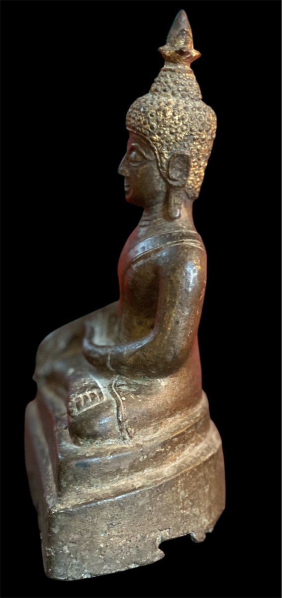Antique Bronze Buddha Statue – 25 Cm – Southeast Asian Art-photo-5