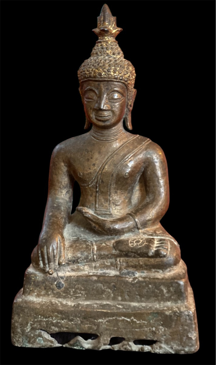 Antique Bronze Buddha Statue – 25 Cm – Southeast Asian Art-photo-6