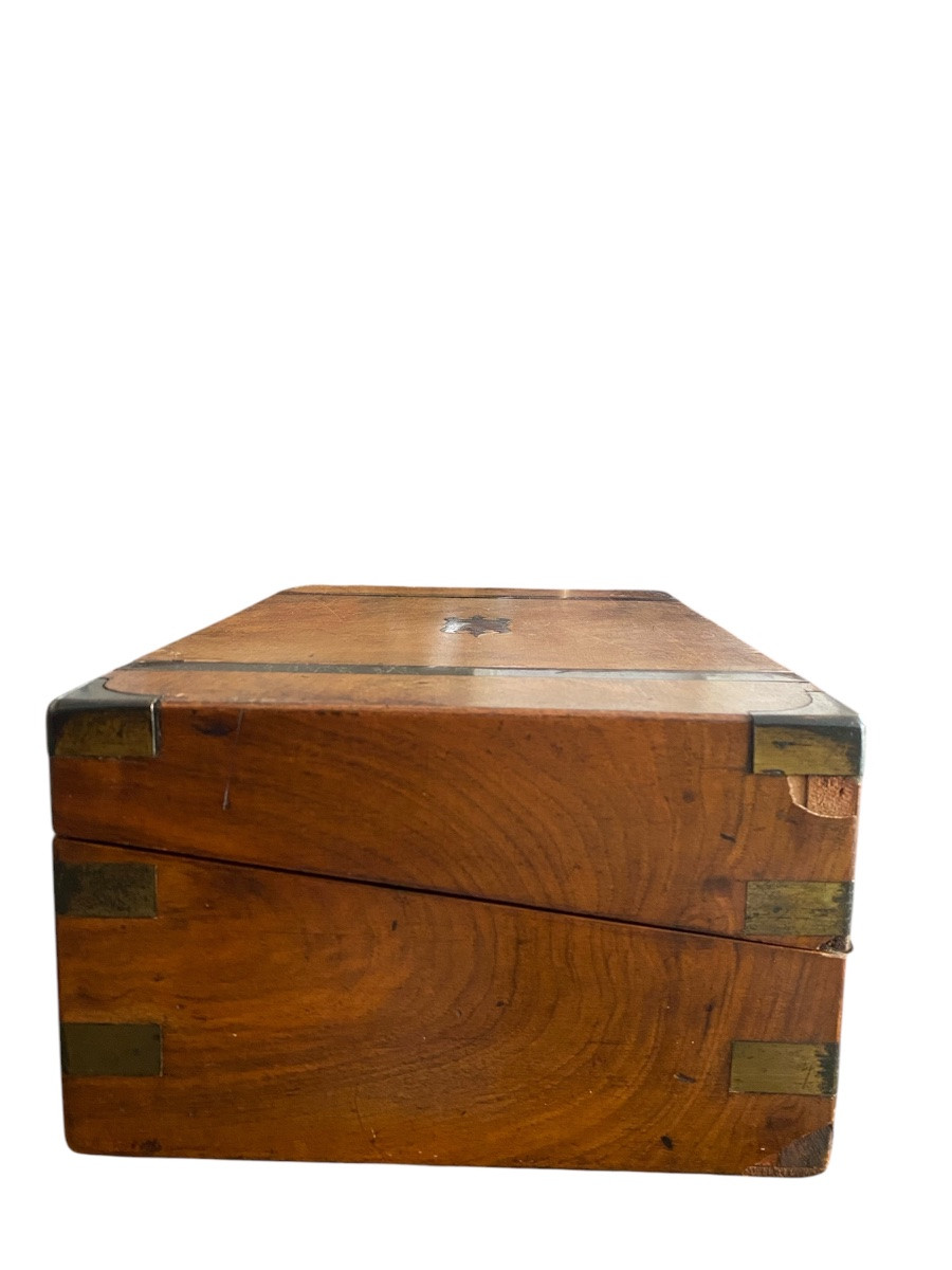 Antique Wooden And Brass Writing Desk – 19th Century-photo-5