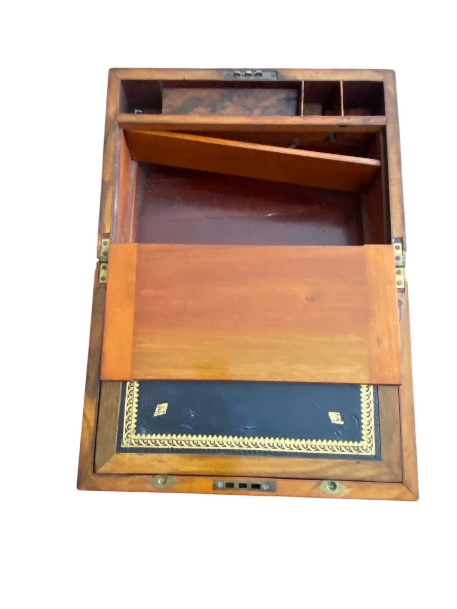Antique Wooden And Brass Writing Desk – 19th Century-photo-8