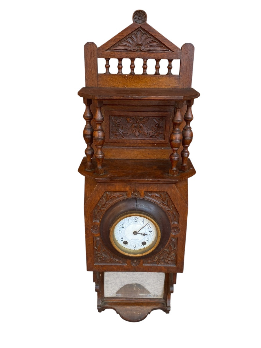 Victorian Wall Clock Jw Benson Wood 1847 Japy Frères Movement
