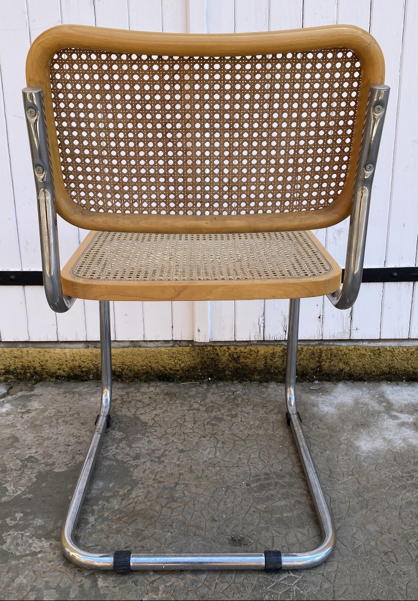 Marcel Breuer, chaise modèle B32, cannage et structure acier chromé, ca 1970-photo-4