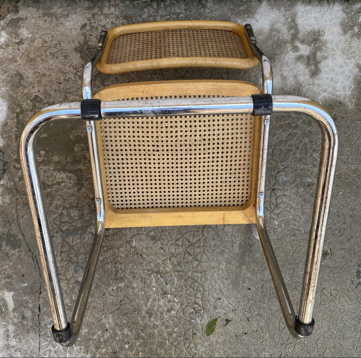 Marcel Breuer, chaise modèle B32, cannage et structure acier chromé, ca 1970-photo-8