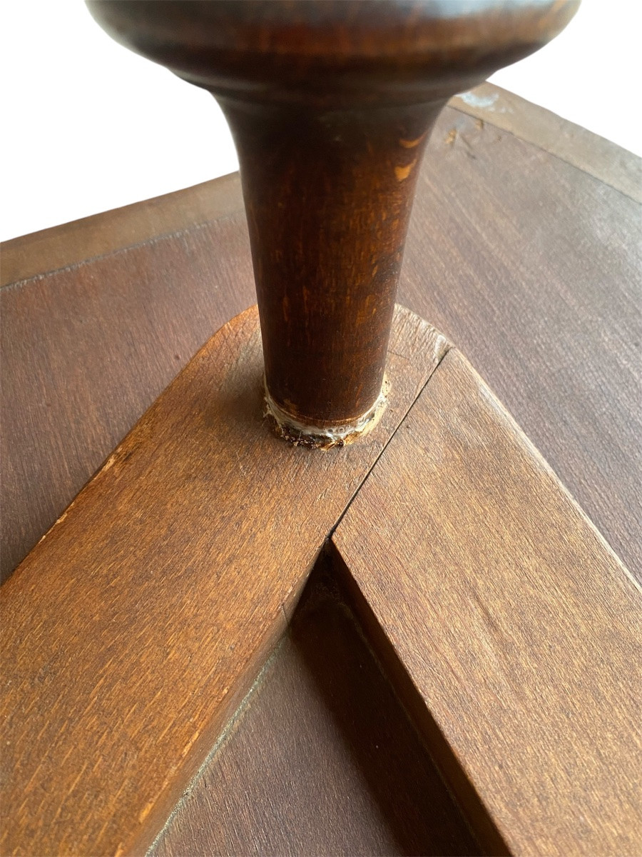 Emile Gallé "l'heureux Temps" Marquetry Pedestal Table, Ca 1902-photo-1