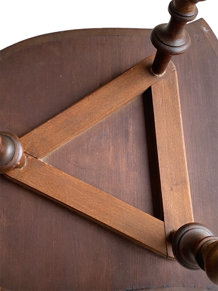 Emile Gallé "l'heureux Temps" Marquetry Pedestal Table, Ca 1902-photo-5