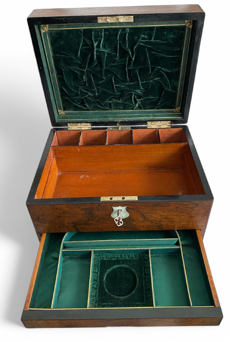 Victorian Rosewood Jewellery Box / Casket, Uk 19th Century-photo-2